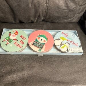 Molly & Rex Christmas‎ Coasters Set of 12 New